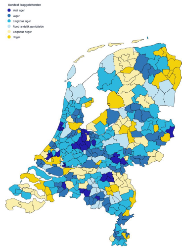 Aandeel laaggeletterden