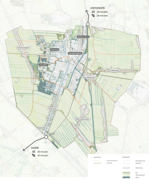 Kaartbeeld landschap gemeente Veendam