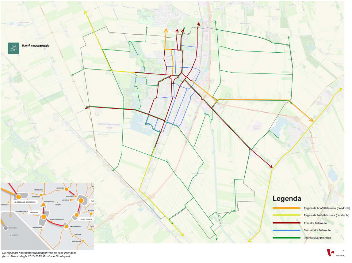 Kaart van het fietsnetwerk: neem contact op met de gemeente als u vragen heeft